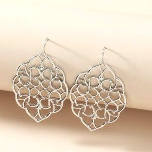 Unique Silver Detail Dangling Earrings